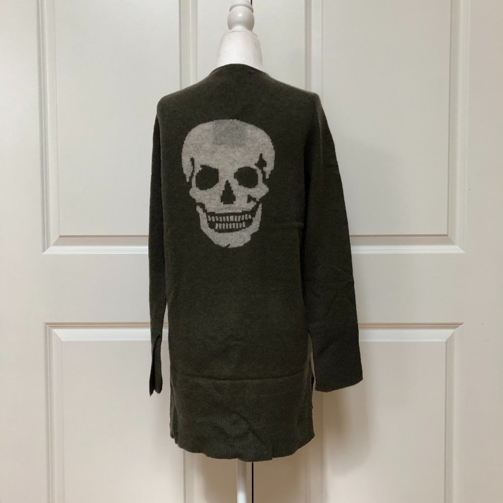Last Piece!!!Skull Cashmere Cardigan with Back Skull Print